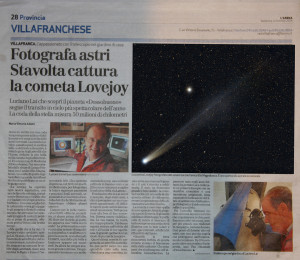 Articolo_Arena_CometaLovejoy_12-01-2014